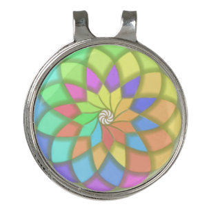 Radial Petal Geometric Design Golf Hat Clip