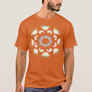 Radial Puffer Food Pattern T-Shirt