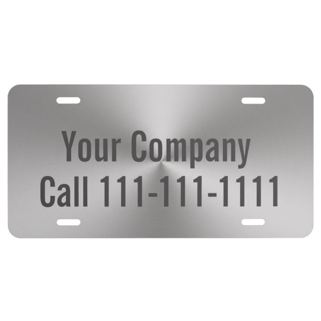 Radial | Silver Brushed Metal Look Company Ad License Plate (Front)
