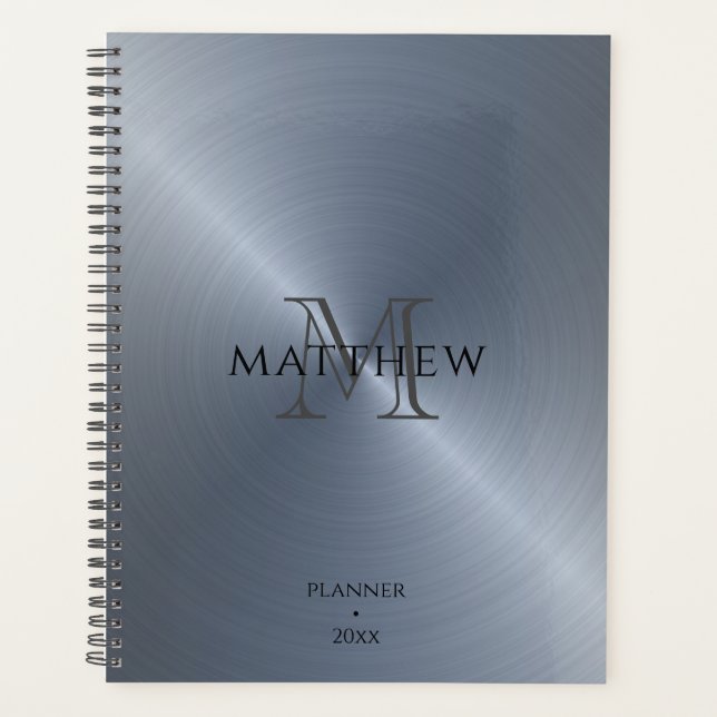 Radial Silver Metallic | Monogrammed Planner (Front)