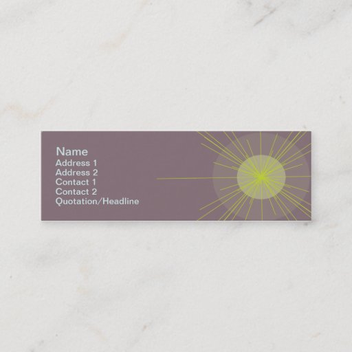 Customizable Radial - Skinny Business Card