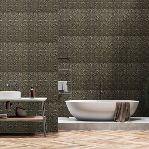 Radian Gold Concrete Slats - Peel & Stick Wallpaper