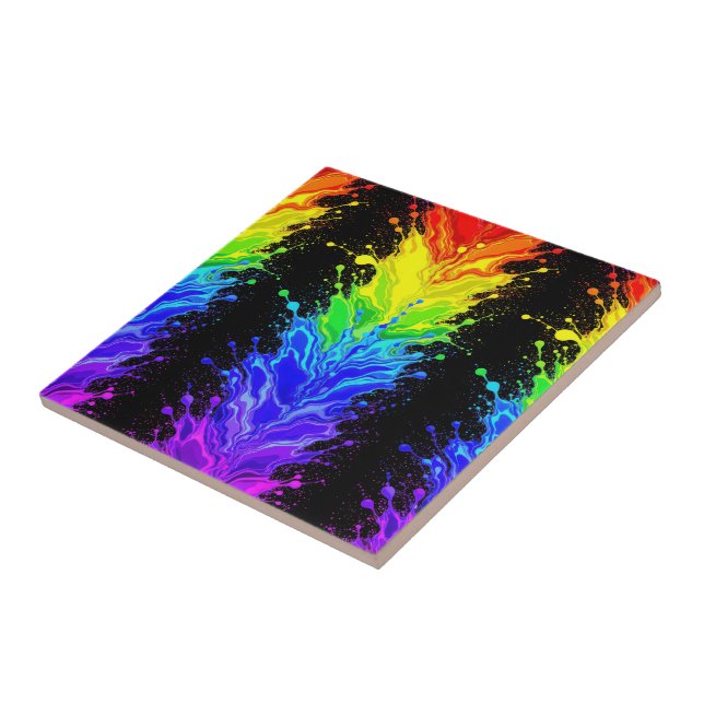 “Radiance” – An Abstract Pride Pattern  Ceramic Tile (Side)