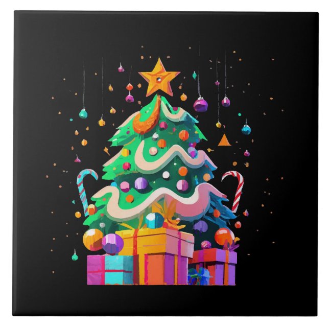 Radiance Christmas Tree Magic Ceramic Tile (Front)