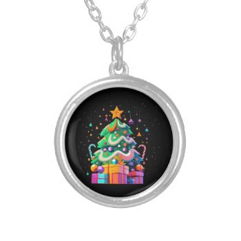 Radiance Christmas Tree Magic Silver Plated Necklace by jackjoon at Zazzle