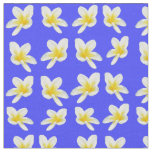 "Radiance on Blue: The Yellow Frangipani Story" Fabric