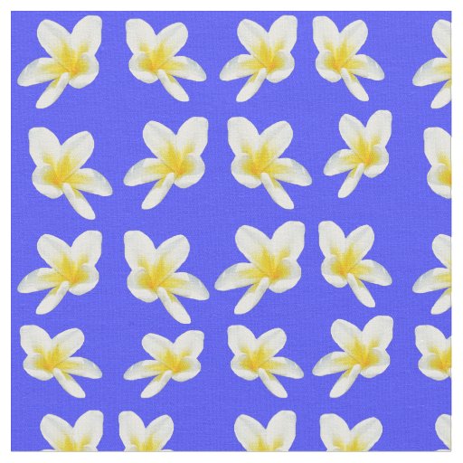 "Radiance on Blue: The Yellow Frangipani Story" Fabric