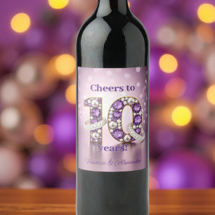 Radiant 10th Anniversary Gemstone & Diamond Rings Wine Label