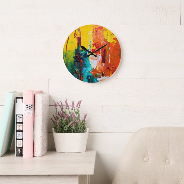 Radiant Abstract Acrylic Wall Art Large Clock (Reading Room)