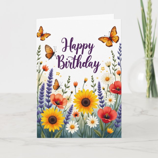 Radiant Amber Birthday Card (Front)