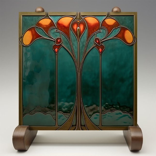 Radiant Amber Bloom  Ceramic Tile (Creator Uploaded)
