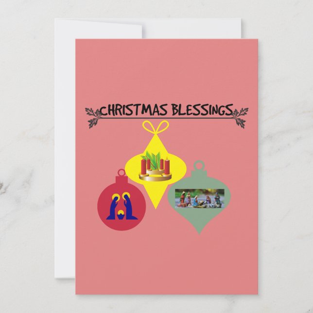 Radiant Angels & Star - Christmas Blessing Holiday Card (Front)