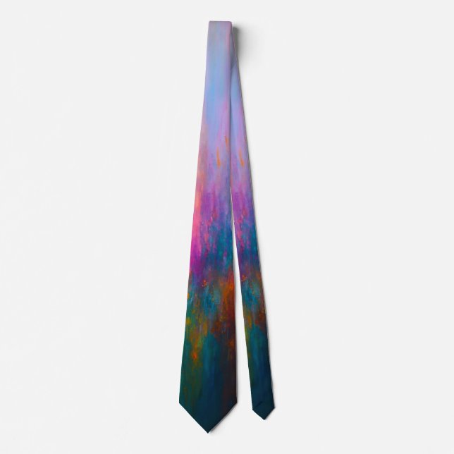Radiant Ascent - Abstract Drips Neck Tie (Front)
