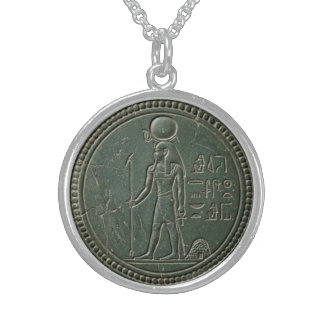 Radiant Atun Sun Disk Amulet Sterling Silver Necklace