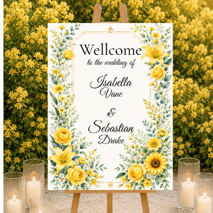 Radiant Autumn Sunflower Bloom Wedding Foam Board
