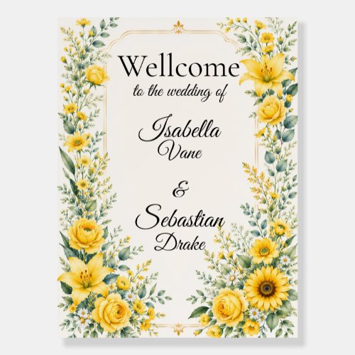 Radiant Autumn Sunflower Bloom Wedding Foam Board