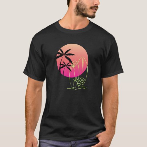 Radiant Beach Rhythms Catch the Wave Sunflower T_Shirt