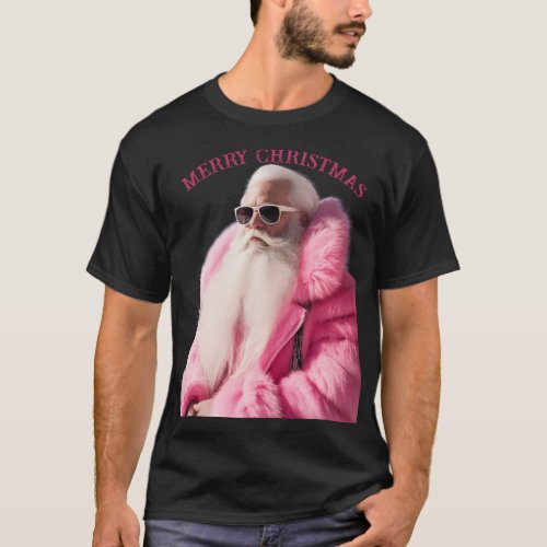 Radiant Beard Santa with Sunglasses  T_Shirt