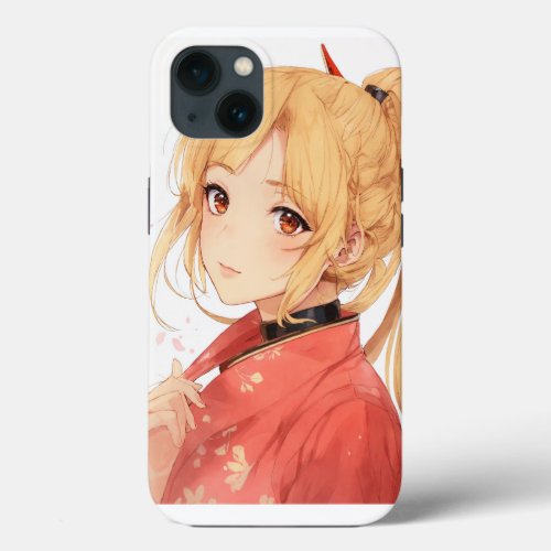  Radiant Beauty Girl on Mobile Case iPhone 13 Case