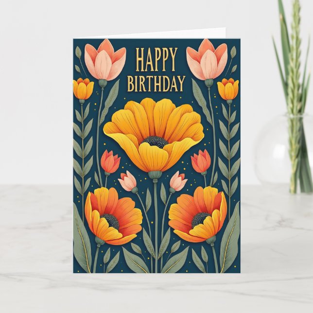 Radiant Birthday Bloom Card (Front)