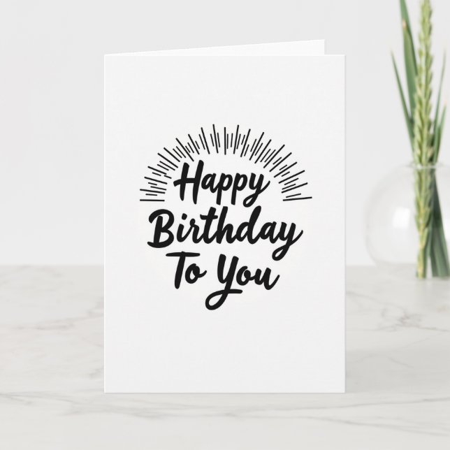 Radiant Birthday Lines Card (Front)