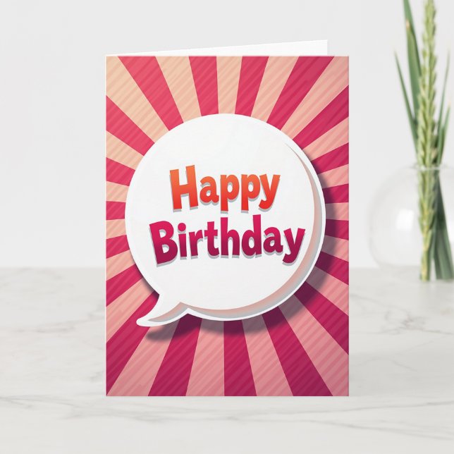 Radiant Birthday Message Card (Front)