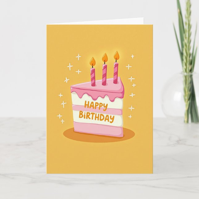 Radiant Birthday Slice Card (Front)