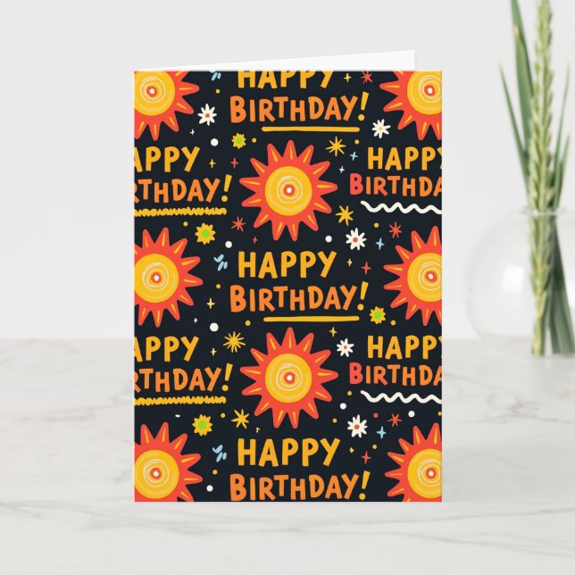 Radiant Birthday Sunburst Card (Front)