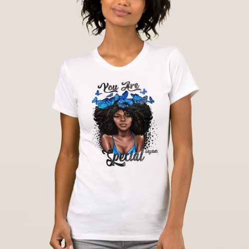 Radiant Black Diva Embracing Bold Empowerment T_Shirt