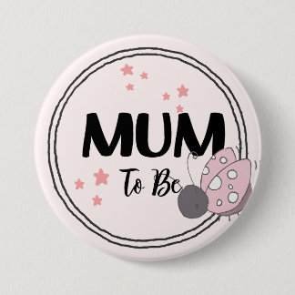 Radiant Blessings: Whimsical Ladybird Mum-to-Be Button
