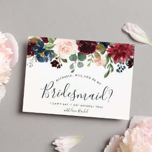 Radiant Bloom Be My Bridesmaid Card