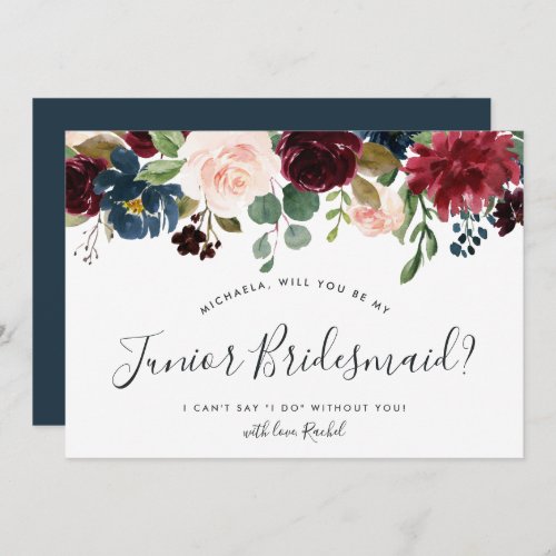 Radiant Bloom Be My Junior Bridesmaid Card