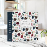 Radiant Bloom Bridal Shower Recipe 3 Ring Binder<br><div class="desc">Collect recipes for the bride to be and organize them in this pretty floral binder with tons of personalization options! Chic binder features a pattern of blush pink, burgundy marsala and navy blue watercolor flowers with lush green foliage and eucalyptus leaves. Customize the front with the bride to be's name...</div>
