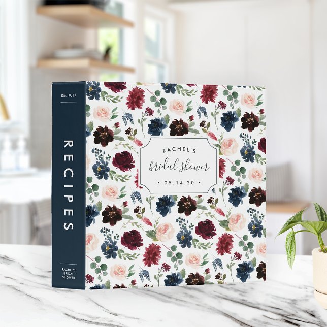 Radiant Bloom Bridal Shower Recipe 3 Ring Binder (Creator Uploaded)