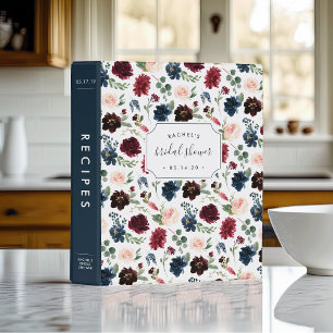 Radiant Bloom   Bridal Shower Recipe Mini Binder