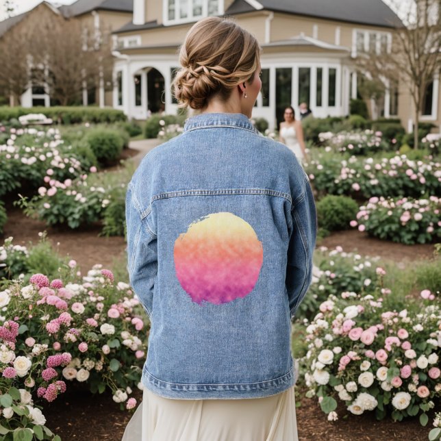 Radiant Bloom Denim Jacket (Wedding Back)