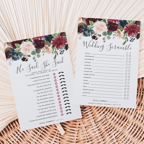 Radiant Bloom Double_Sided Bridal Shower Game