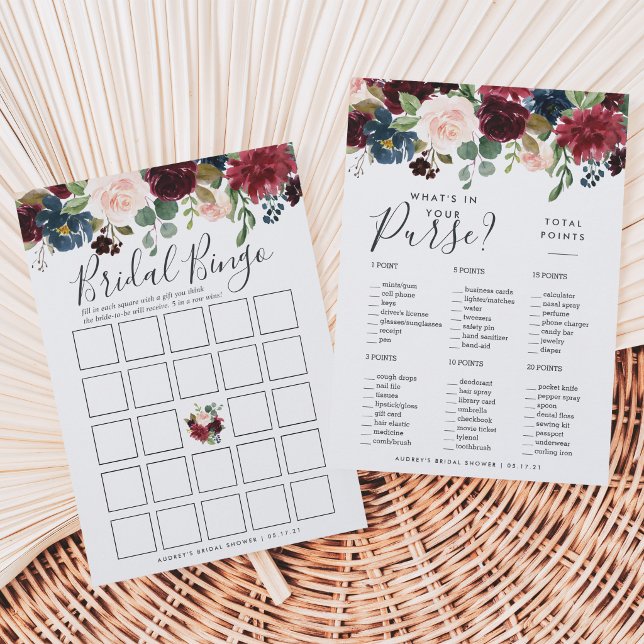 Radiant Bloom Double-Sided Bridal Shower Game