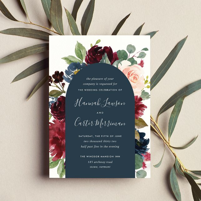 Radiant Bloom Floral Arch Wedding Invitation (Creator Uploaded)