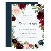 Radiant Bloom Floral Engagement Party Invitation