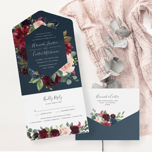 Radiant Bloom Floral Frame Wedding All In One Invitation (Creator Uploaded)