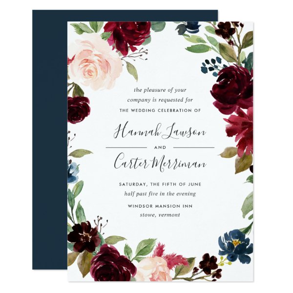 256963579589224931 Radiant Bloom Floral Frame Wedding Invitation