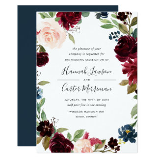 Radiant Bloom Floral Frame Wedding Invitation