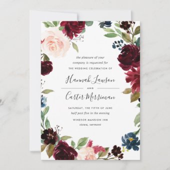 Radiant Bloom Floral Frame Wedding Invitation | Zazzle