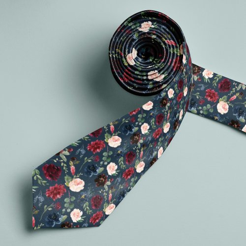 Radiant Bloom  Floral Patterned Neck Tie