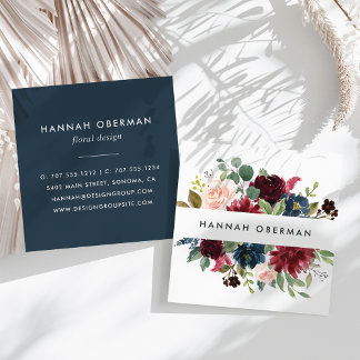 Radiant Bloom | Floral Square Business Card