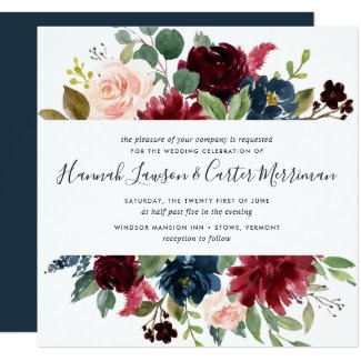 Radiant Bloom Floral Wedding Invitation | Square