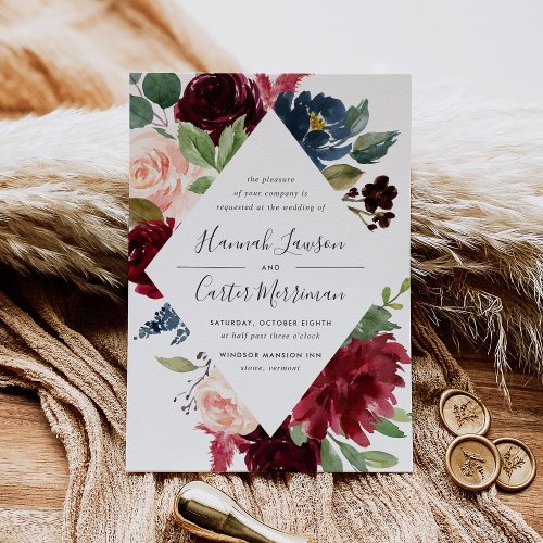 Radiant Bloom Frame Wedding Invitation