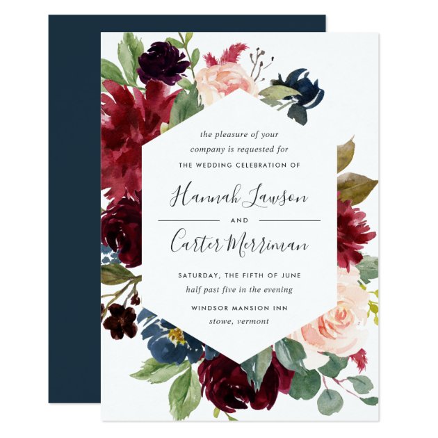 Radiant Bloom Frame Wedding Invitation