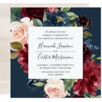 Radiant Bloom Frame Wedding Invitation | Square